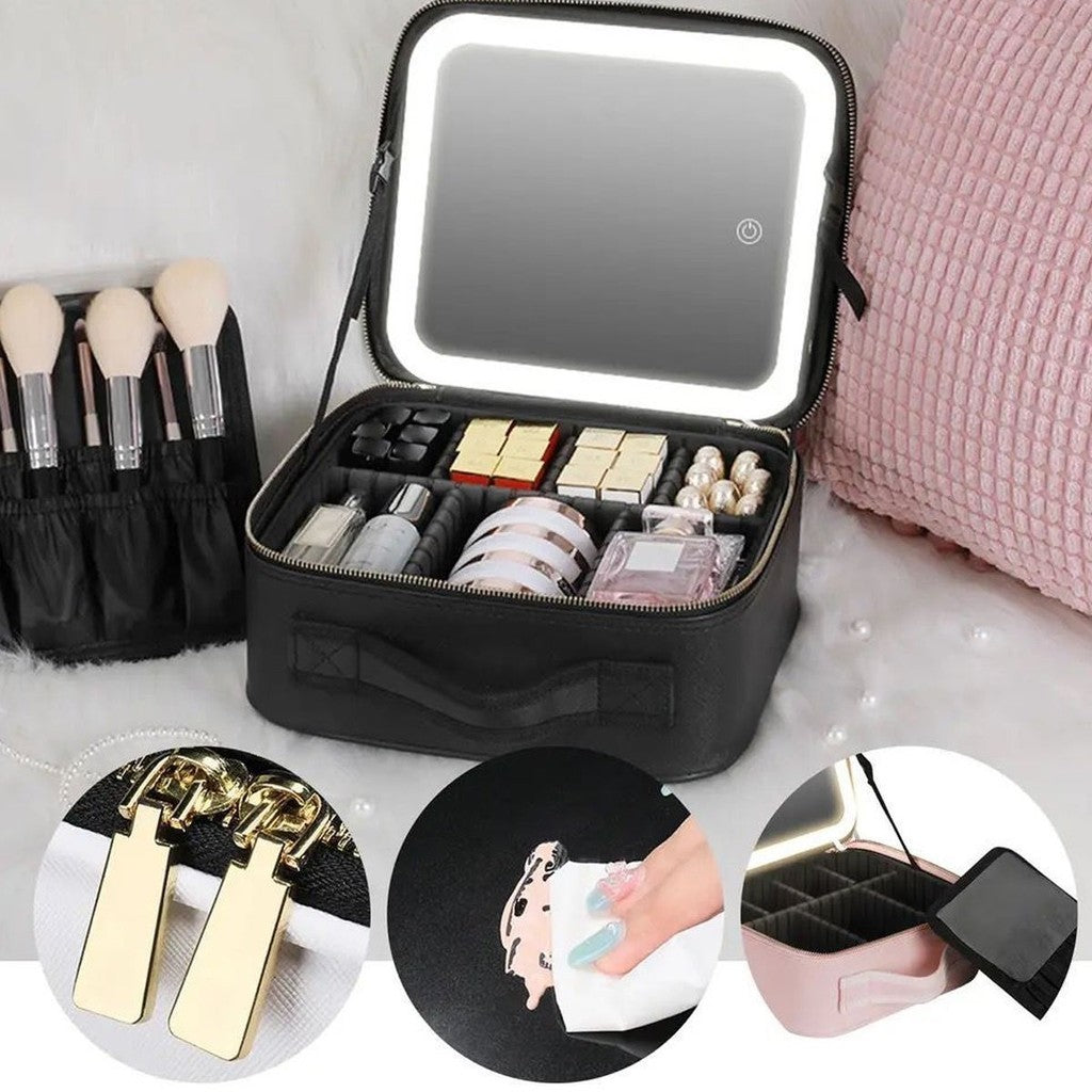 LumiCase - Cosmetiquera profesional con espejo led 💖